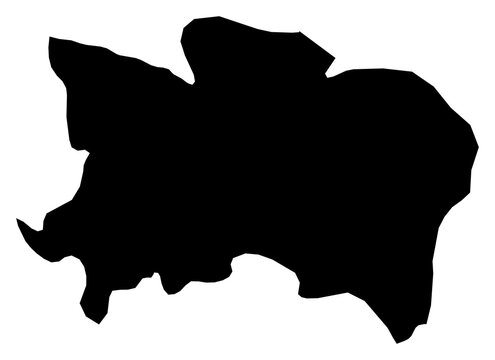 A contour map of Benue State. Nigerian state silhouette
