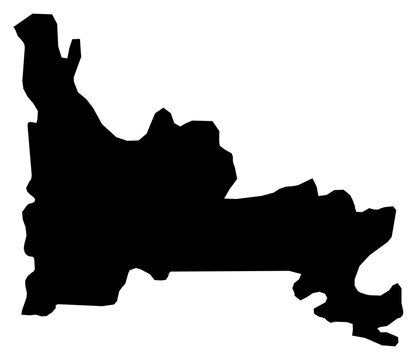 A contour map of Ogun State. Nigerian state silhouette