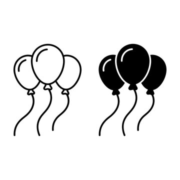 Black and white balloons illustration party celebration