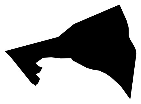 A contour map of Dakar Region. Senegalese region silhouette
