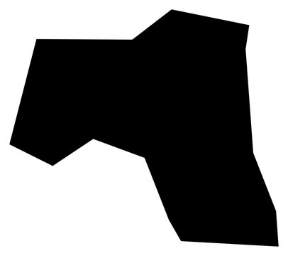 A contour map of Baie Lazare District. Seychellois district silhouette