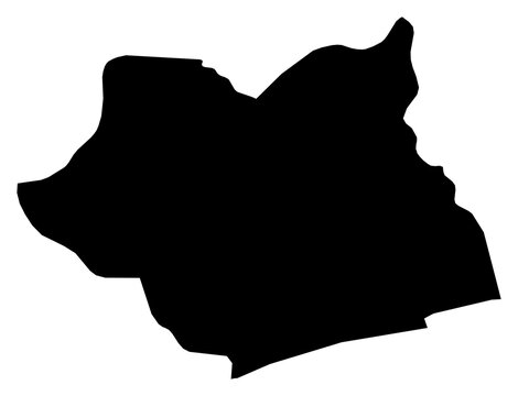 A contour map of Maritime Region. Togolese region silhouette
