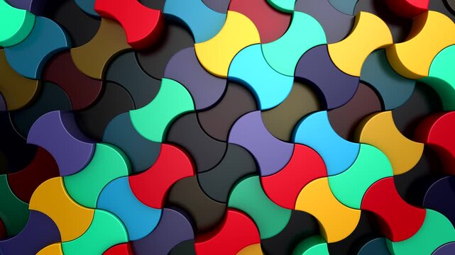 Background of Geometric Shapes. Abstract motion, loop, 3d rendering, 4k resolution
