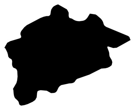 A contour map of Guelma Province. Algerian province silhouette