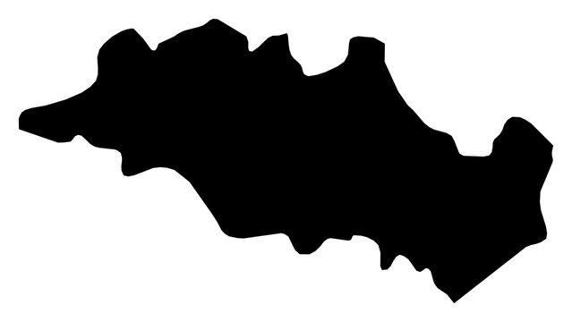 A contour map of Oum El Bouaghi Province. Algerian province silhouette