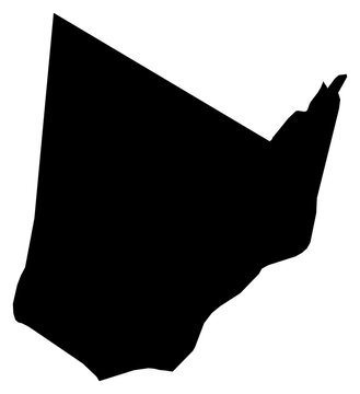 A contour map of Kgatleng District. Botswanan district silhouette