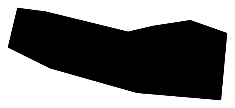 A contour map of Sowa Township. Botswanan township silhouette