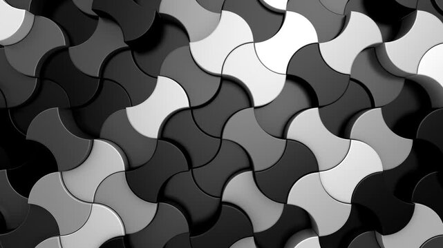 Background of Geometric Shapes. Abstract motion, loop, 3d rendering, 4k resolution
