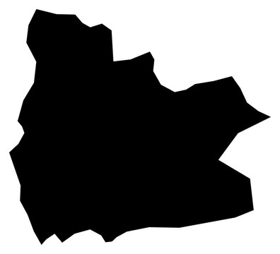 A contour map of Muramvya Province. Burundian province silhouette