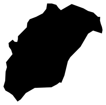A contour map of Rutana Province. Burundian province silhouette