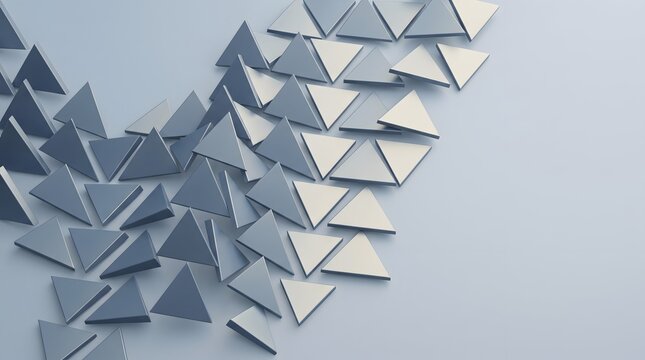 Abstract blue triangular shapes background with 3d geometric pattern