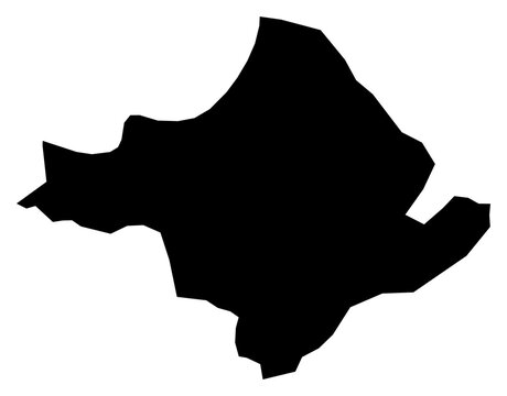 A contour map of Ngozi Province. Burundian province silhouette