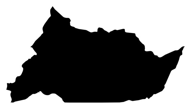 A contour map of Adamawa Province. Cameroonian province silhouette