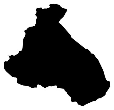 A contour map of North Province. Cameroonian province silhouette