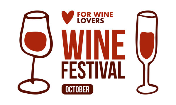 Wine Festival Poster Templates Set, Hand Drawn Minimalist Vector Design Featuring Red Wine Bottle, Wine Glasses, and Tasting Event Typography on White Background
