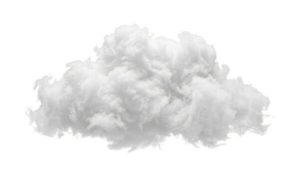 Fluffy White Cloud Shape Isolated Graphic Asset