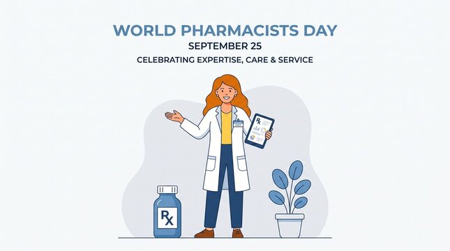 Pharmacist celebrating world pharmacists day