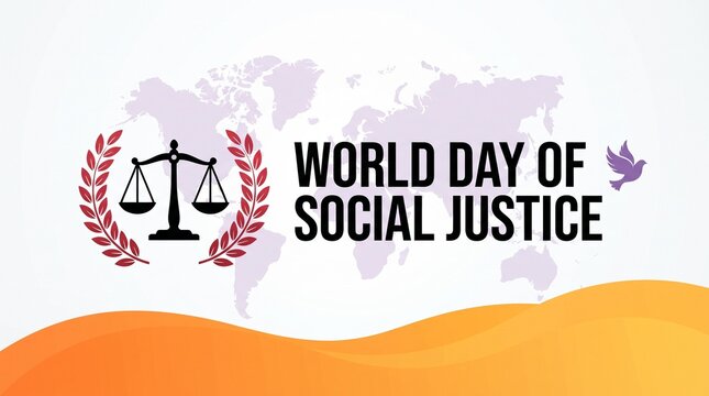World day of social justice vector badge