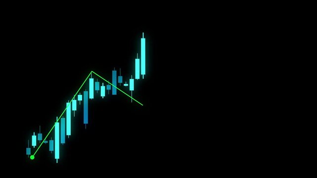 Bar trading graph financial stock market and investment, analytics chart with blue tones color and clean design.