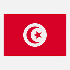 Obraz premium Flag of Tunisia. Tunis Republic national symbol in official colors
