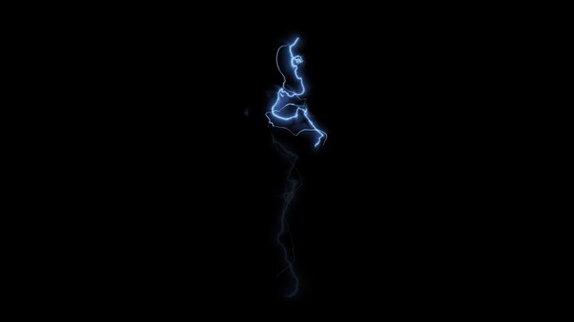 Glowing lightning fx, spark blink Electric current energy overlay effect vfx on black background.