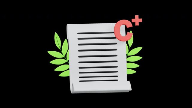 Grade C Plus on Certificate Scroll 4K Animation