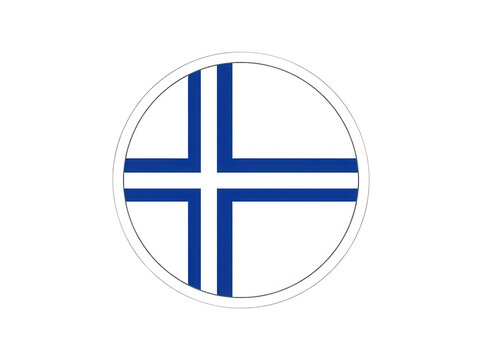 Blue nordic cross isolated on transparent background