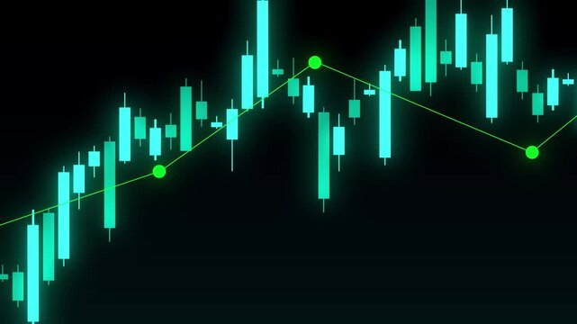 Bar trading graph financial stock market and investment, analytics chart with blue tones color and clean design.