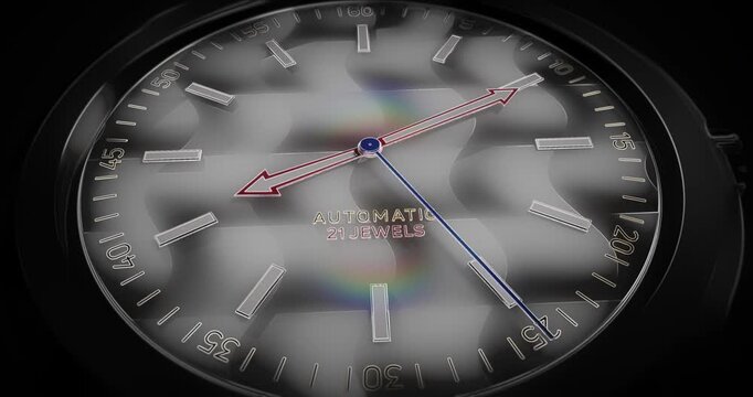 CGI 3D wireframe animation revealing detailed luxury swiss watch movement.