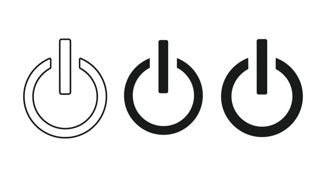 Power button on off states vector icons