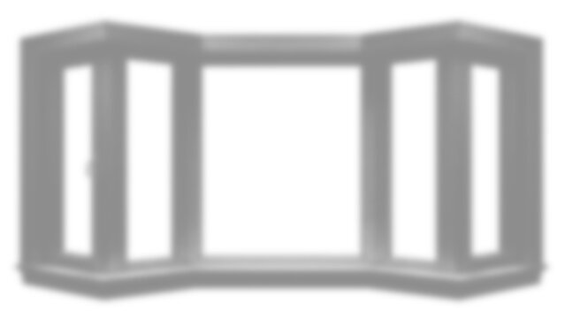 Bay window frame mockup isolated on transparent background
