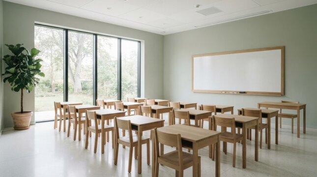 Bright School Classroom Interior