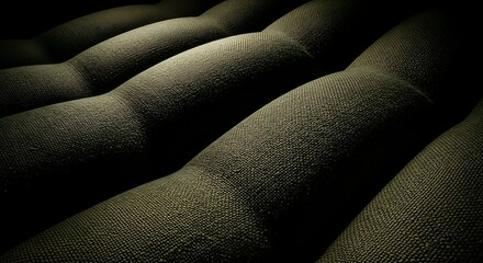 Obraz premium Abstract Close Up of Quilted Dark Fabric Texture with Soft Lighting and Deep Shadows