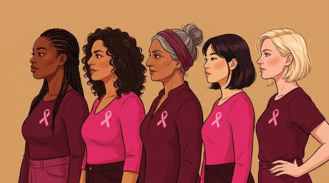 Diverse Women Breast Cancer Awareness