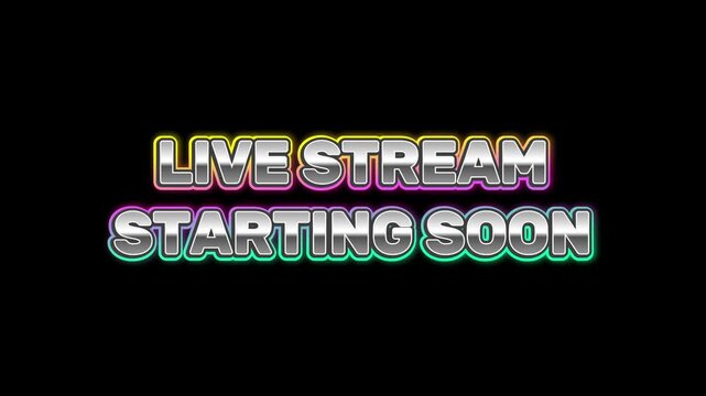 Live Stream Starting Soon Announcement with Retro Neon Glow Effect
