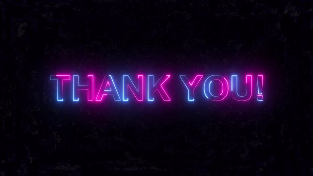 neon businessman glowing neon rectangle and the message thank you on a display screen. concept of thank you business, congratulations, and appreciation gratitude. presentation from technology digital