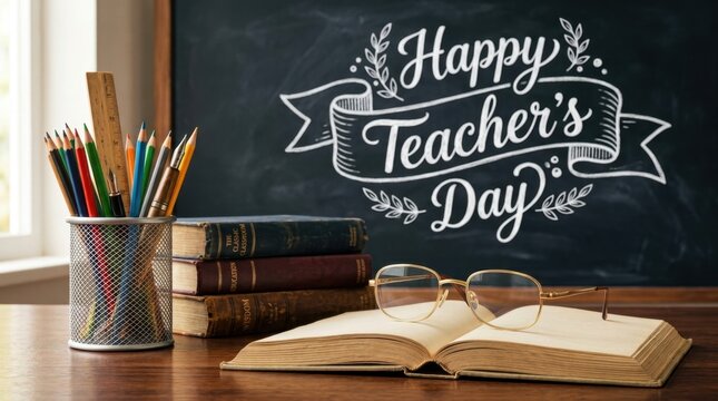 Happy Teachers Day Blackboard
