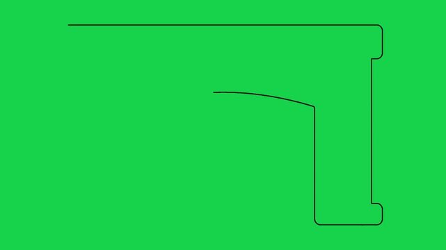 Abstract table outline drawing itself on green screen background simple animation motion graphic.
