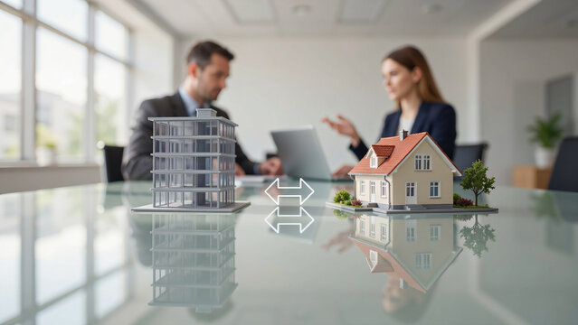Real Estate Investment Exchange with Building Models and Business People