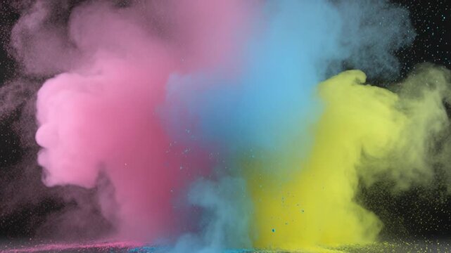 Pink and blue powder color explosion background