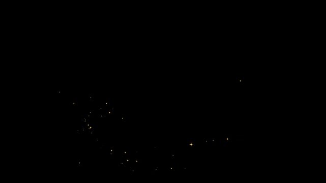 magical gold fairy dust round with sparkling bokeh particles 4k luxury golden light path animation isolated dark background abstract golden line motion