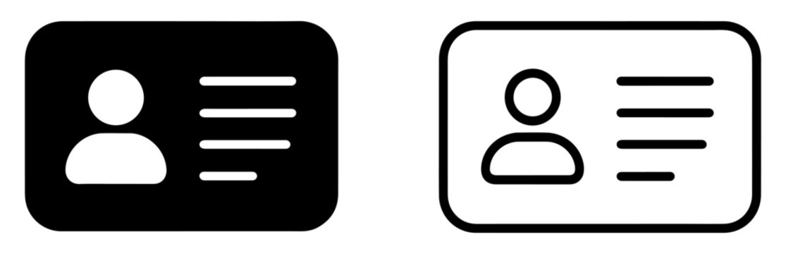 id card identification driver license icon set