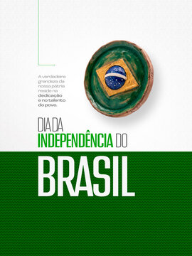 Independ&ecirc;ncia do Brasil Cer&acirc;mica Post Card Insta Template Banner