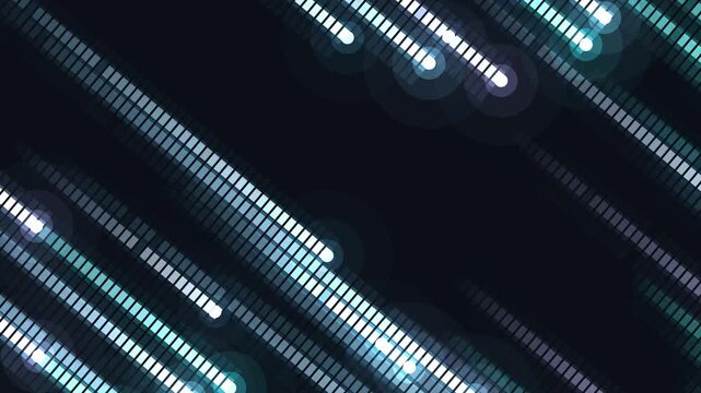 Procedural art. Tech backgrounds, futuristic designs, and dynamic presentations. Energetic neon light streaks in a digital rain matrix pattern.