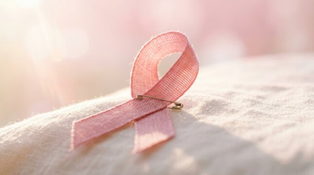Pink Ribbon on Soft Background