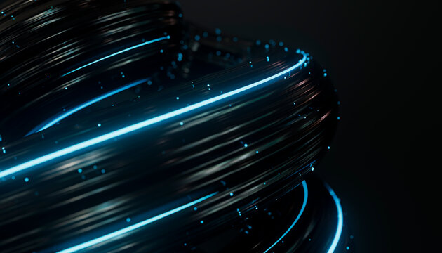 Cloud Computing Data Stream 3D Concept