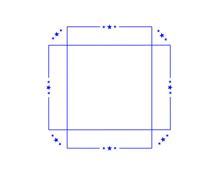 Blue Minimalist Star Geometric Frame Vector