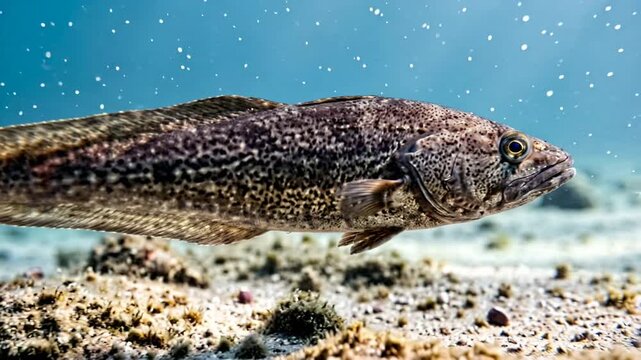genypterus capensis kingklip underwater close up at morning light in south africa video