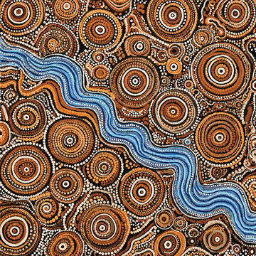 Abstract Seamless Pattern with Circles and Swirling Geometric Shapes Vintage Vector Design for Wallpaper Textile Fabric and Decorative Retro Background Surface Pattern