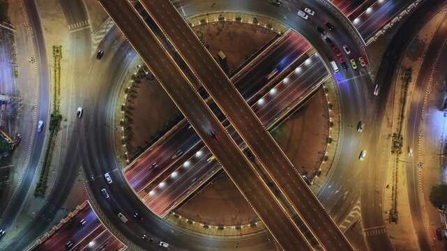 Sensing system and wireless communication network of vehicle. Autonomous car. Driverless car. Self driving vehicle. highway road with self-driving cars with signals around the cars, smart ransport